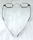 ANTIQUE Silver? Tone Franklin Frame Eyeglasses Sliding Temples with Tube Case — photo 7