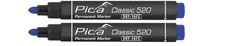 2x Pica Classic Permanentmarker 520/41 BLAU wasserfest Rundspitze 1-4mm