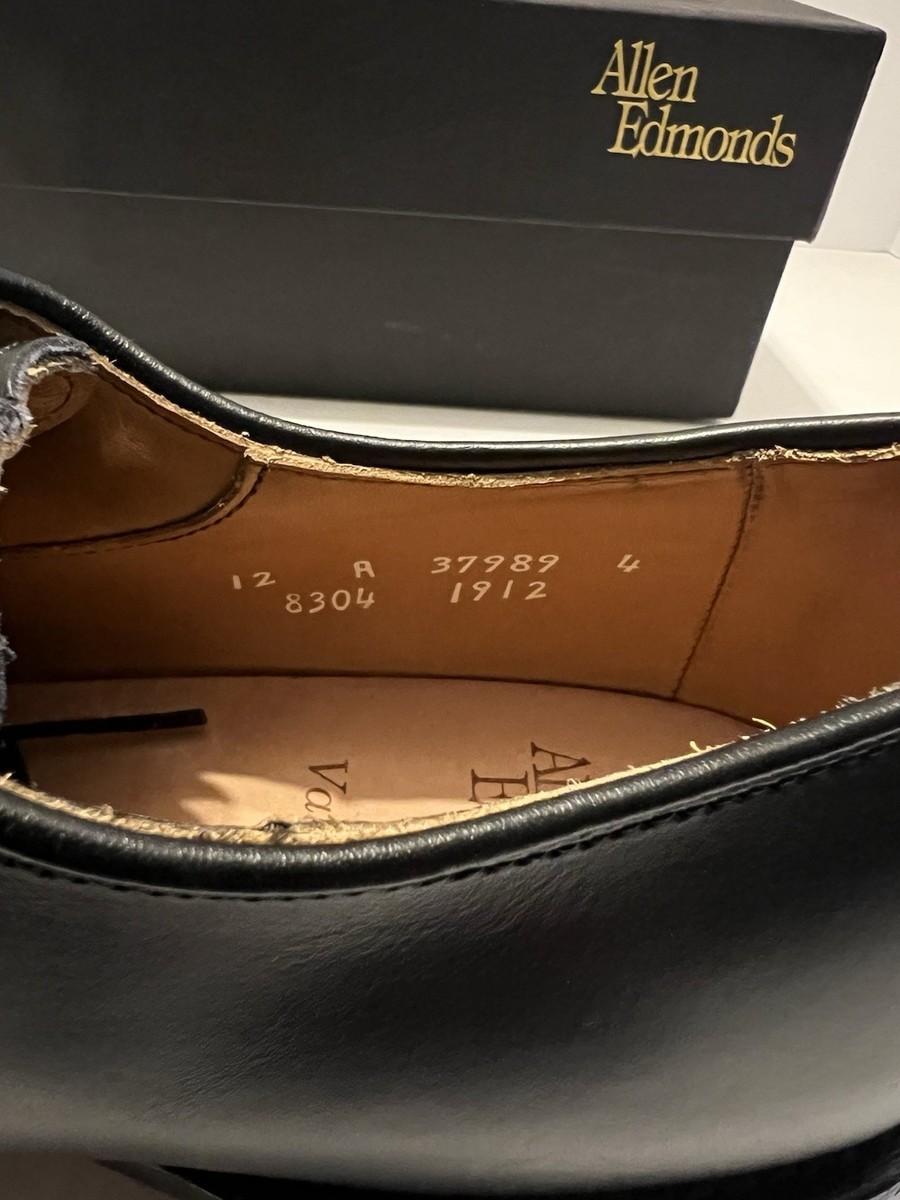 New Allen Edmonds Mens Size 12A Valencia Black Loafers Leather