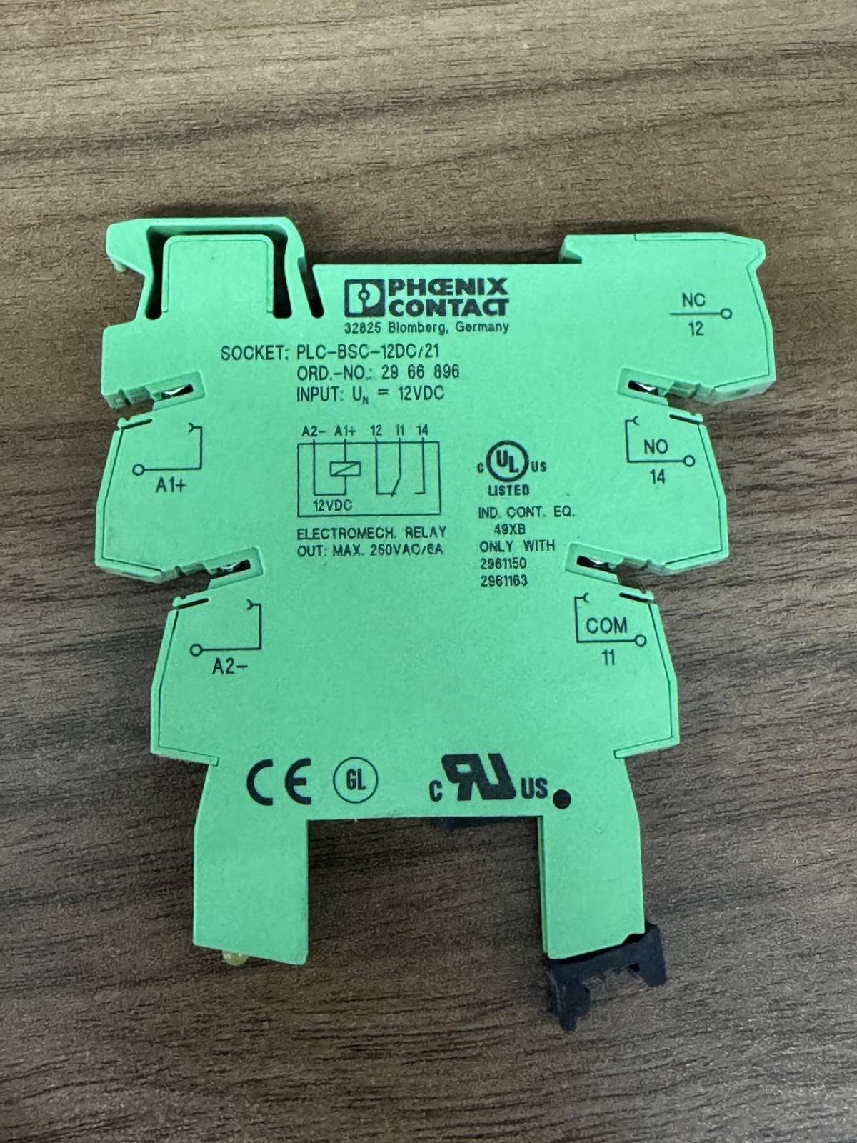 PHOENIX CONTACT PLC-BSC-12DC/21 2966896 12VDC (NO RELAY INCLUDED)