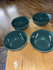 4 PIONEER  WOMAN Farmhouse Lace Teal Bowls Stoneware Cereal Soup Bowl