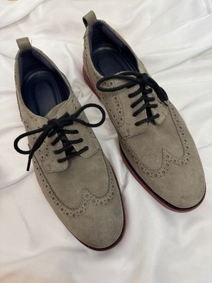 Cole Haan Men s Gray Suede Zero Grand Revolution Wingtip Oxfords 9.5 C26313