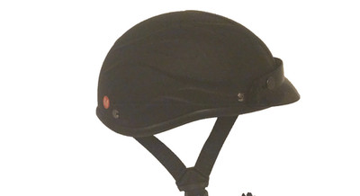 Voss Matte Black W/ Embossed Flames  Novelty Motorcycle Helmet Size M
