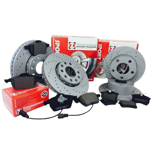 Zimmermann Bremsen Sport Bremsscheiben BeläGe Vorne Hinten FüR Vw Golf 4 1J1 Gti-image
