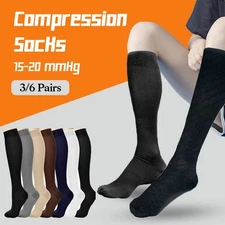 Compression Socks Women Men 15-20 mmHg Knee High Stockings Medical Edema Running