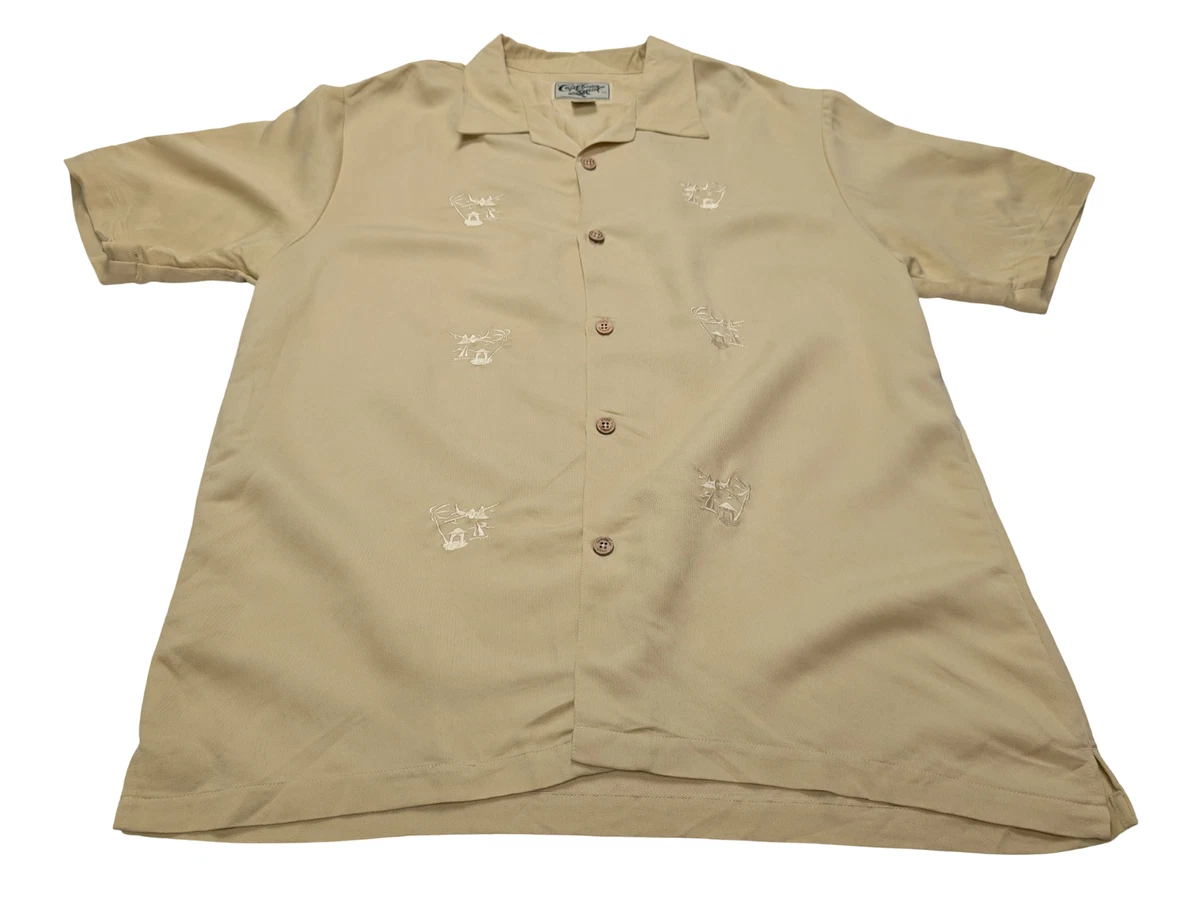 Chemise Hawaïenne Homme 100% Soie - Taille L - Manches Courtes Multicolore - Marque Visitor - Neuf Sans Étiquettes