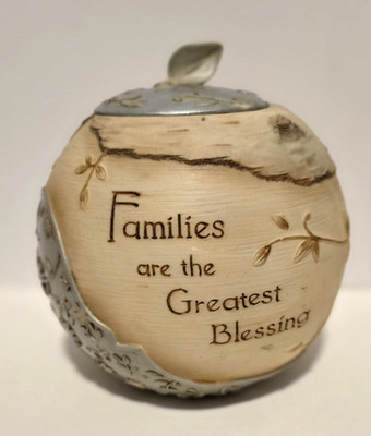 Elements Tea Light Holder ''Families Are the Greatest Blessing'' Beige&Brown 2006