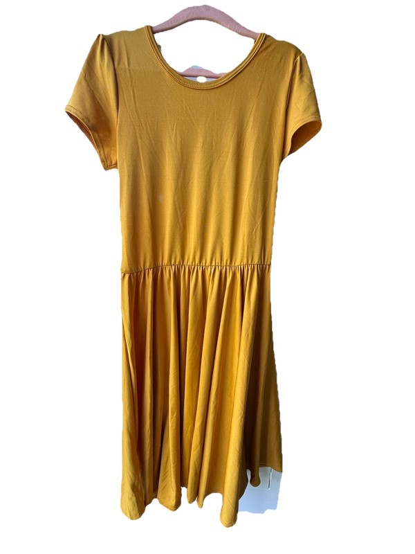 Dot Dot Smile Girls 8/10 Yellow Fit & Flare Short Sleeve Dress