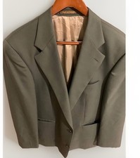 Ralph Lauren Blazer Jacket Mens 40R Olive Green Solid Wool Two Buttons Canada
