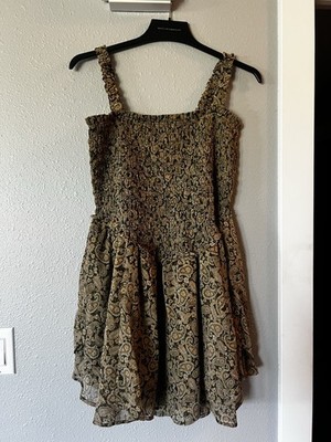 American Eagle Outfitters Women's Sleeveless Green Paisley Dress Medium