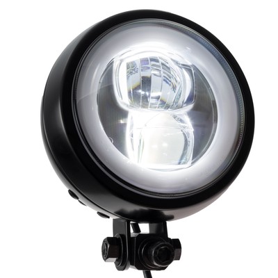 Motorrad Universal LED-Scheinwerfer ''Capsule 120'' schwarz Alu E-geprüft