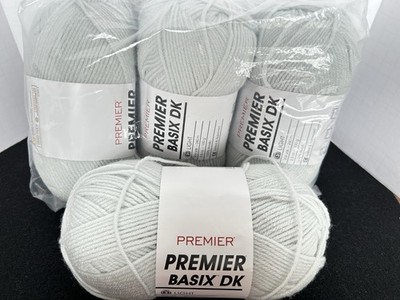 Premier Basix DK Yarn 3wt Acrylic  3.5 oz/306 yards Frost Lot Of 4