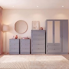 Vida Designs Altino 4 Piece Bedroom Wardrobe Drawers Chest Furniture Set
