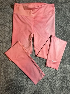   NIKE One Girls  Dri-FIT High-Rise Leggings   Pink Ombré Ruffle Cuffs Size XL