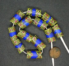 Perles MILLEFIORI Verre Murano Collier Bijou Ancien Afrique Venetian Glass Bead