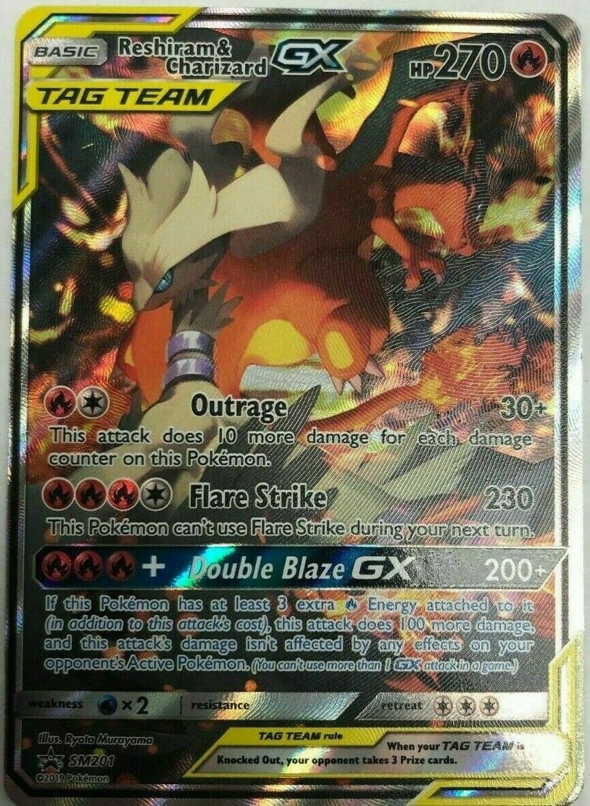 Reshiram & Charizard GX - SM201 - Alternate Art Promo