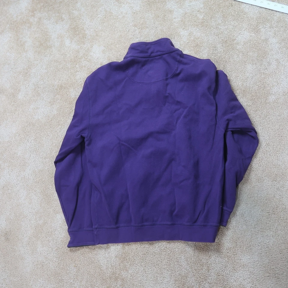 Suéter Pullover Orvis 1/4 Cremallera Para Hombre Medio Púrpura Manga Larga Foto 4 de 4
