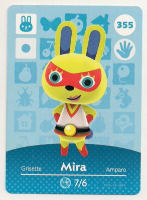 Animal Crossing amiibo Card Mira 355 Series 4 Rabbit Hero New