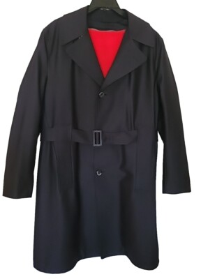 Vintage Sears 3-in-1 The Travelknit Mens Navy Blue Dress Trench 