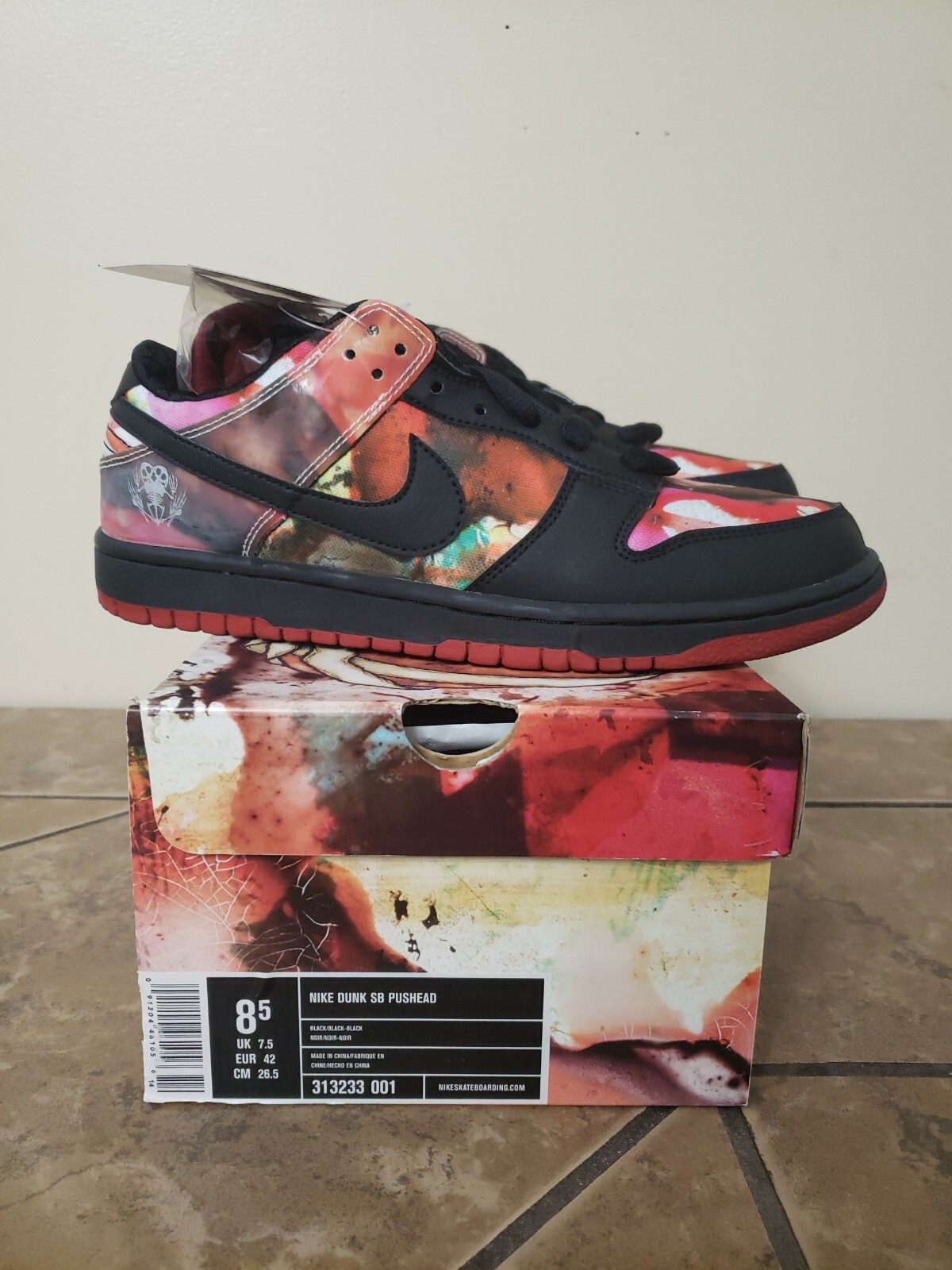 全3色/黒/赤/ベージュ 【美品】NIKE DUNK LOW SB PUSHEAD PRM 26.5