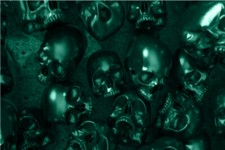 Teal 3D Skulls Pile 24x36 Graphic Car Wrap Decal Vinyl Bike Scooter Motorcycle