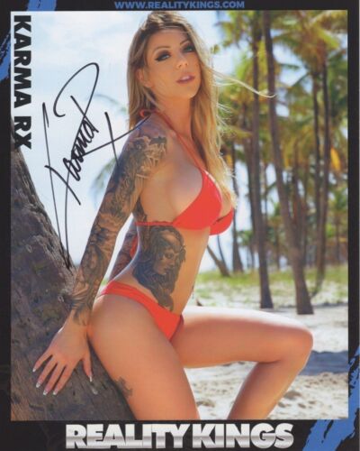 KARMA RX Rare signed 2018 REALITY KINGS 8x10 Photo! Autograph AVN Brazzers