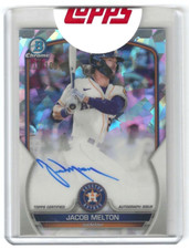 2023 Bowman Chrome Jacob Melton Atomic Prospect Refractor Auto #CPA-JML Astros