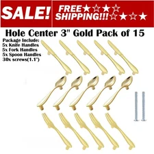 MFYS Door Pulls Handles  Spoon Knife Fork Shape Kitchen Cabinet Drawer pull