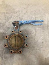 Manual 8-Lug 4" Cast Iron Butterfly Valve w/ Brass Disc