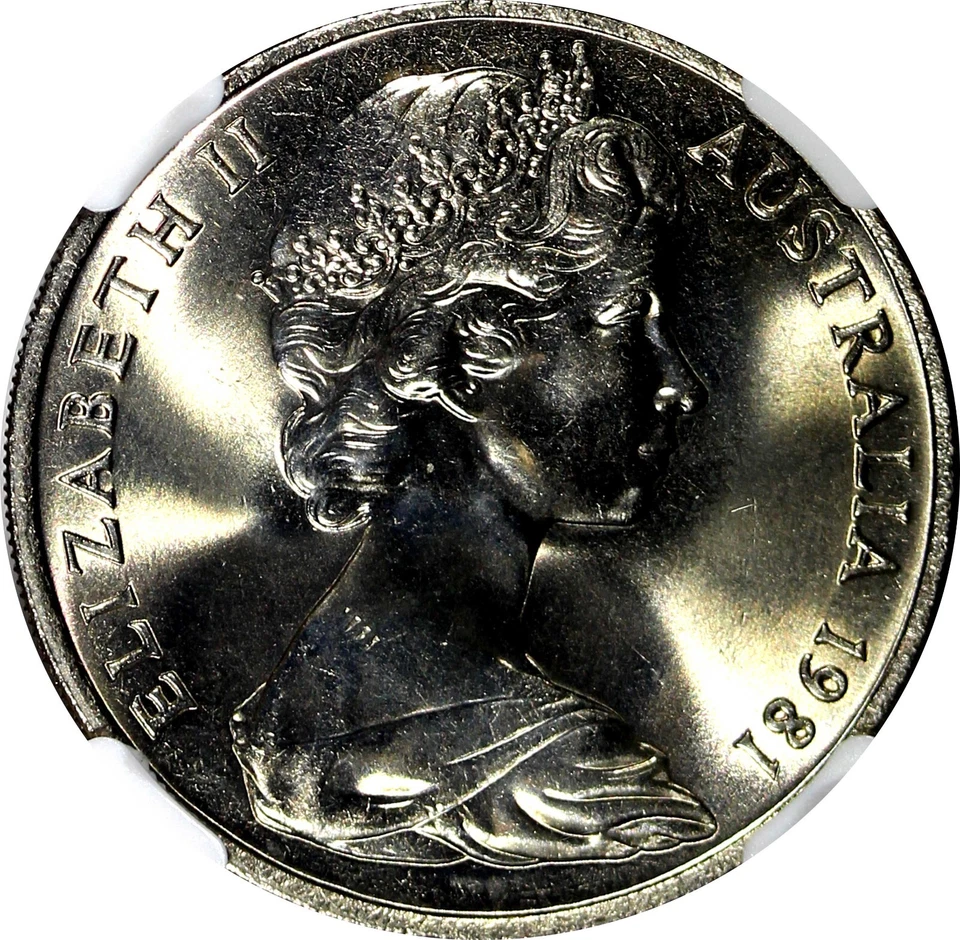 AUSTRALIA Elizabeth II  1981 20 Cents NGC MS67 GEM BU TOP GRADED KM# 66 (001) - Image 4 of 4