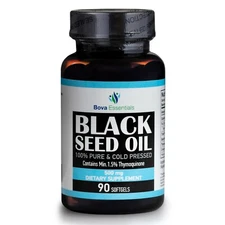 Black Seed Oil 500mg Capsules - 100% Pure Softgel Non-GMO 90 Count BULK