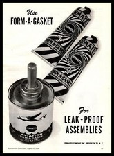 1949 Permatex Form-A-Gasket Can Tube For Leak Proof Aviation Assemblies Print Ad