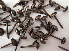 1000 UPHOLSTERY NAILS small 6mm TACKS FURNITURE STUDS brown antique