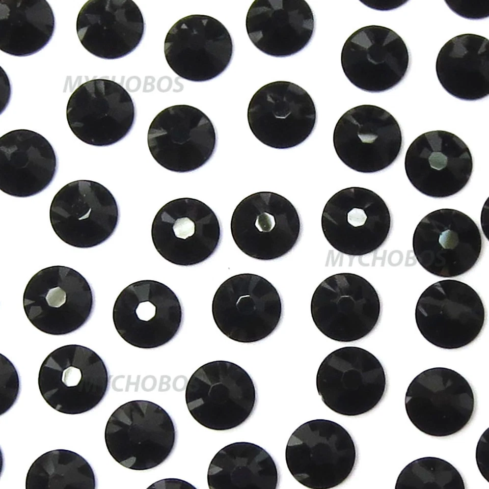 144 Swarovski 2058 10ss crystal flatbacks rhinestones ss10 black JET (280) - Image 3 of 4