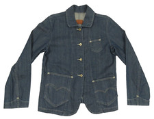 Nwot Levi Strauss Jean Denim Barn Chore Railroad Engineer Full Button Jacket Xl