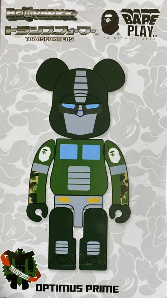 NUEVO JUGUETE MEDICOM BE@RBRICK × TRANSFORMERS OPTIMUS PRIME BAPE(R) VERDE 200% Japón Foto 3 de 4