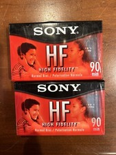 Sony HF High Fidelity 90 Min Blank Audio Cassette 2 Pack New