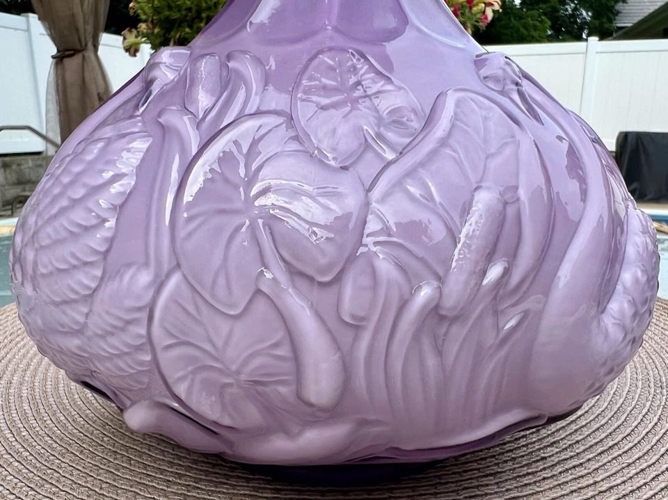Fenton**LAVENDER OVERLAY CASED SWAN CATTAIL VASE***95th Anniversary Piece...2000 - Image 4 of 4