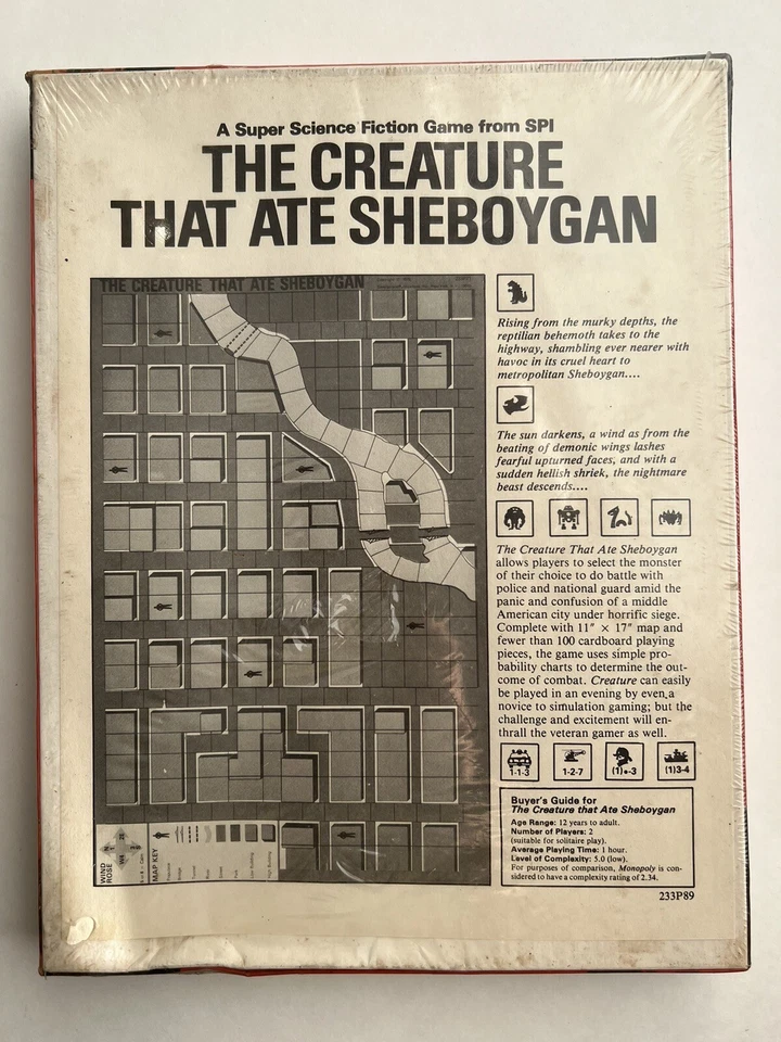 The Creature That Ate Sheboygan - SPI Games 1979 Vintage, STILL SEALED! WOW - Image 4 of 4
