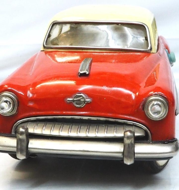 Yonezawa OPEL Olympia Super Control Anticraft Orange tin toy Yonezawa OPEL Olympia Super Control Anticraft Orange tin toy