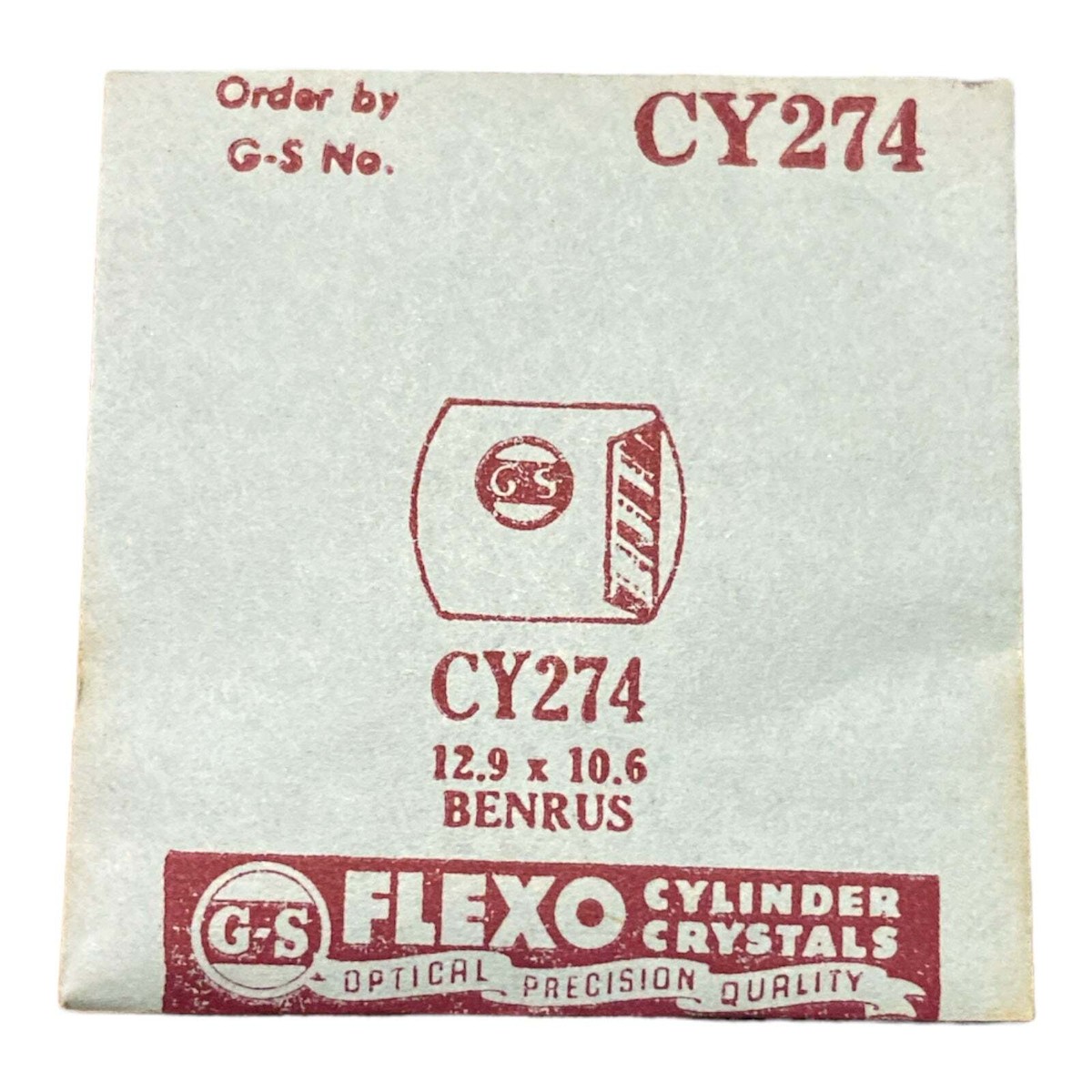 Germanow-Simon Mach (GS) CY274 Watch Crystal 12.9x10.6 NOS