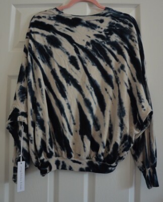 NWT Young Fabulous & Broke Coraline Sweatshirt Blue Safari Wash Tie Dye