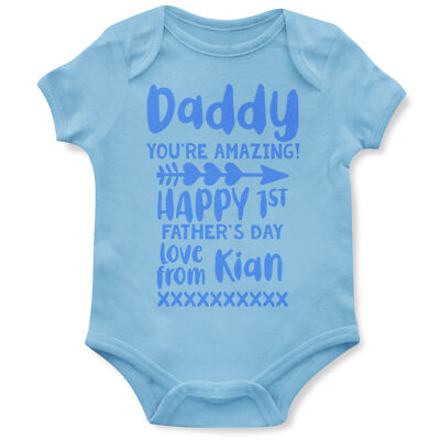 Dad you're Amazing Babygrow Slogan Fathers Day Gifts for Baby Father  UK