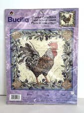 Vintage 2001 Bucilla Rooster Counted Cross Stitch Kit Sealed Nancy Rossi 12  x12  