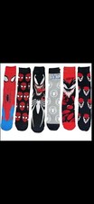 Spider-Man and Venom Men's 6-Pair Pack of Crew Socks Multi-Color Size 8-12
