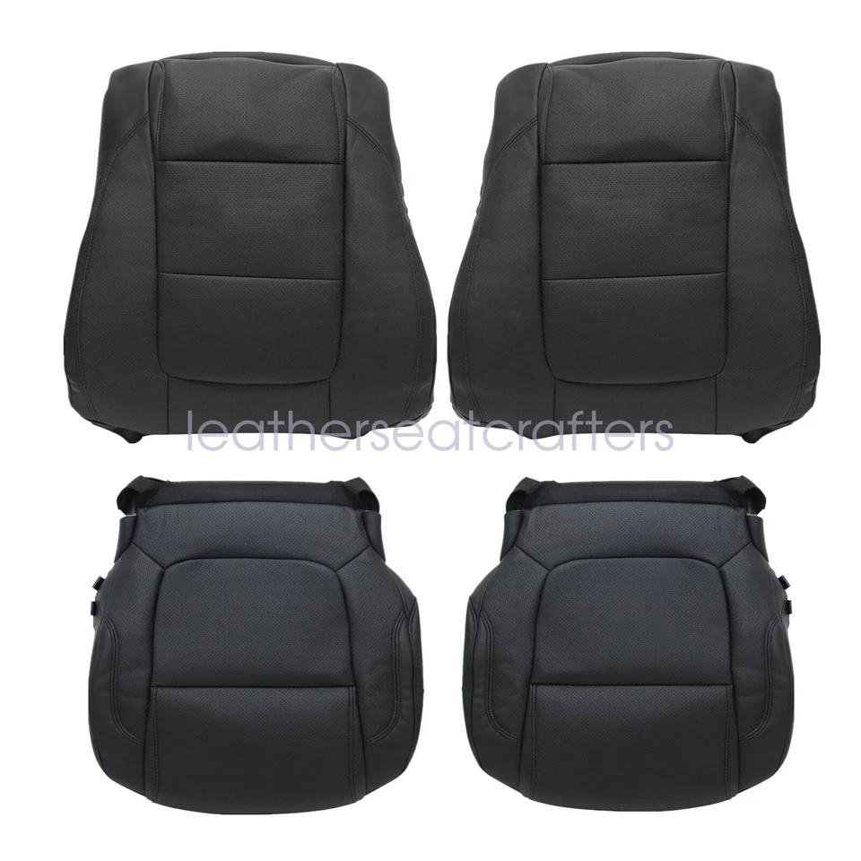 For 2011-2015 Ford Explorer Front Both Side Bottom Top Leather Seat Cover Black Foto 2 de 4