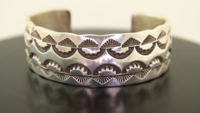 専用　SILVER925 NAVAJO TRIBAL BRACELET/ブレス Fabulous Zig Zag Native American Navajo Sterlng Silver Bracelet