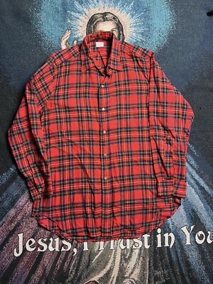 Vintage Brooks Brothers Wool Flannel Button Up Shirt 70s Deadstock