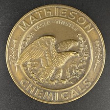 Vintage 1942 Mathieson Alkali Works Chemicals 50th Anniversary Bronze Medal 3"