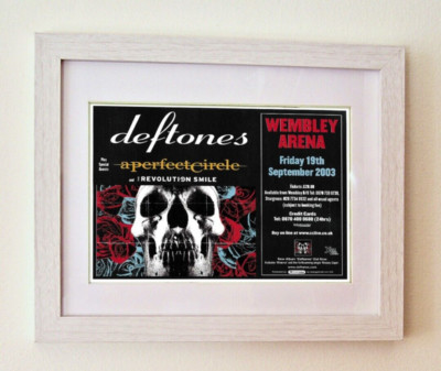 DEFTONES+LIVE AT WEMBLEY ARENA+FRAMED ORIGINAL MUSIC PRESS AD POSTER+2003
